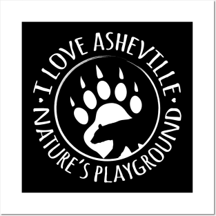 I Love Asheville, NC - Black Bear Paw - WO BBG 15 Posters and Art